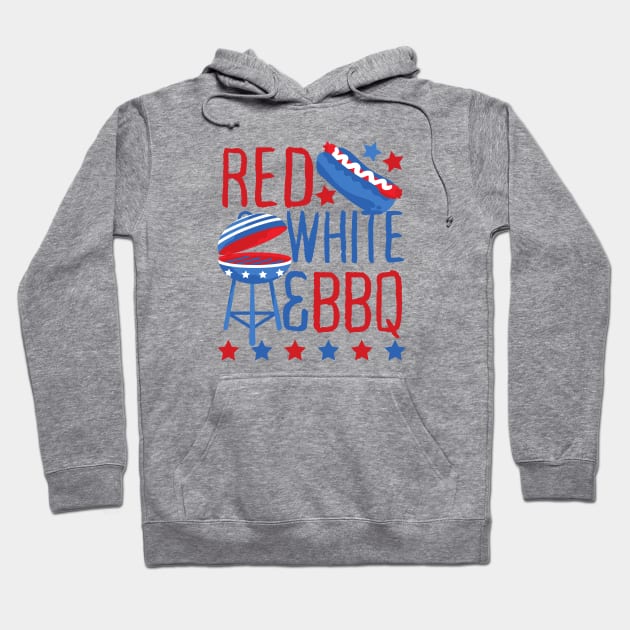 Red White and BBQ Funny 4th of July Pun Hoodie by DetourShirts